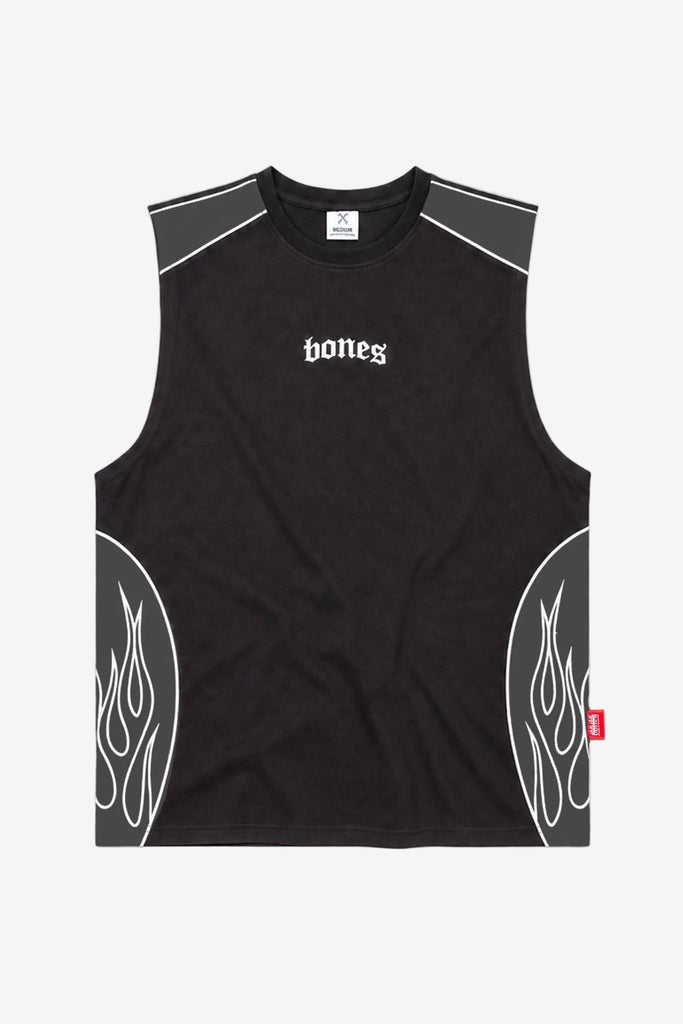 Billy Bones Club Flamed Muscle Tee - Black