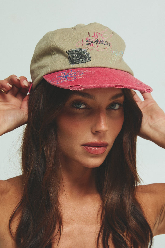 Sabbi The Aura Chip Cap - Khaki/Pink