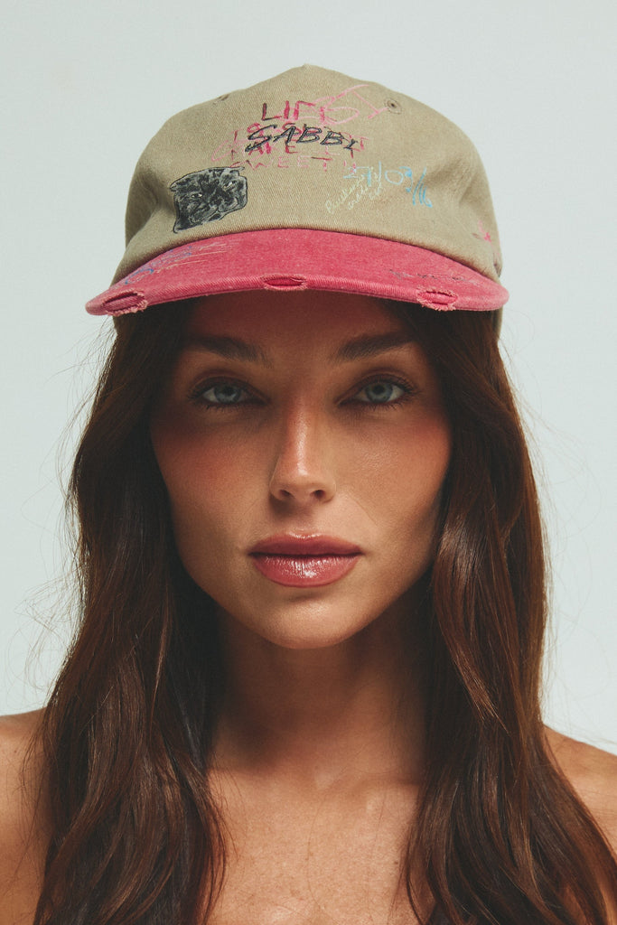 Sabbi The Aura Chip Cap - Khaki/Pink