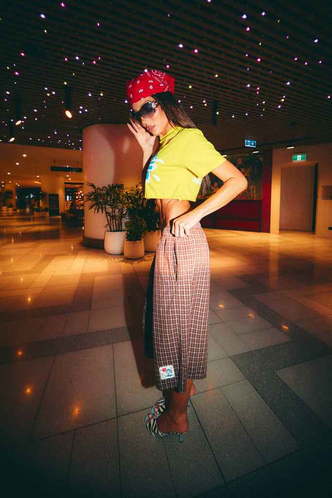 Sabbi The Tokyo Plaid Jort - Brown