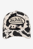 Von Dutch Animal Print Dad Cap in Beige/Black - front view