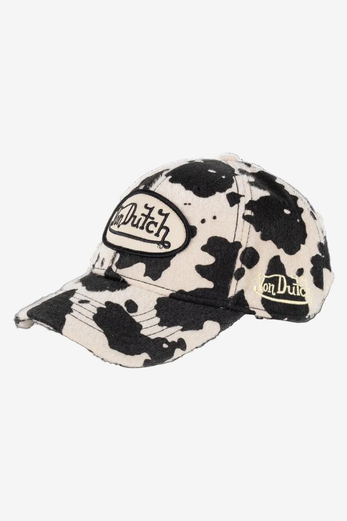 Von Dutch Animal Print Dad Cap in Beige/Black - side view