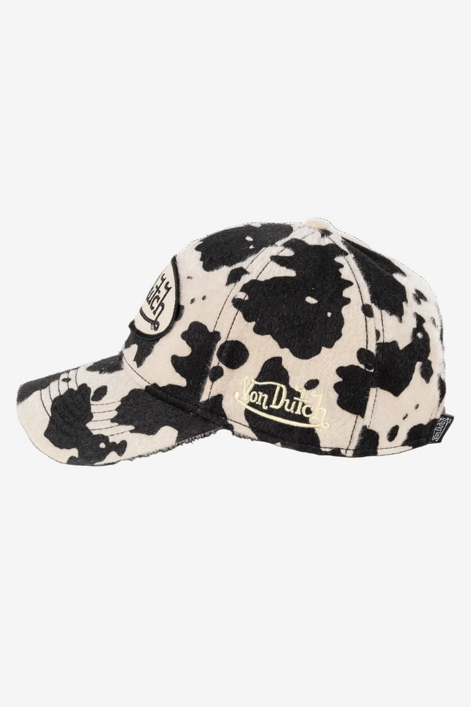 Von Dutch Animal Print Dad Cap in Beige/Black - back view showing adjustable strap