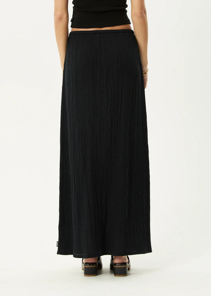 AFENDS Focus Seersucker Maxi Skirt - Black