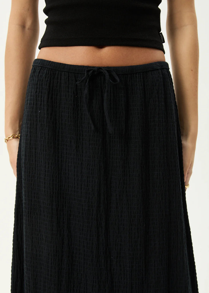 AFENDS Focus Seersucker Maxi Skirt - Black