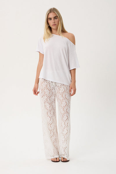 AFENDS JONES - LACE PANT - WHITE