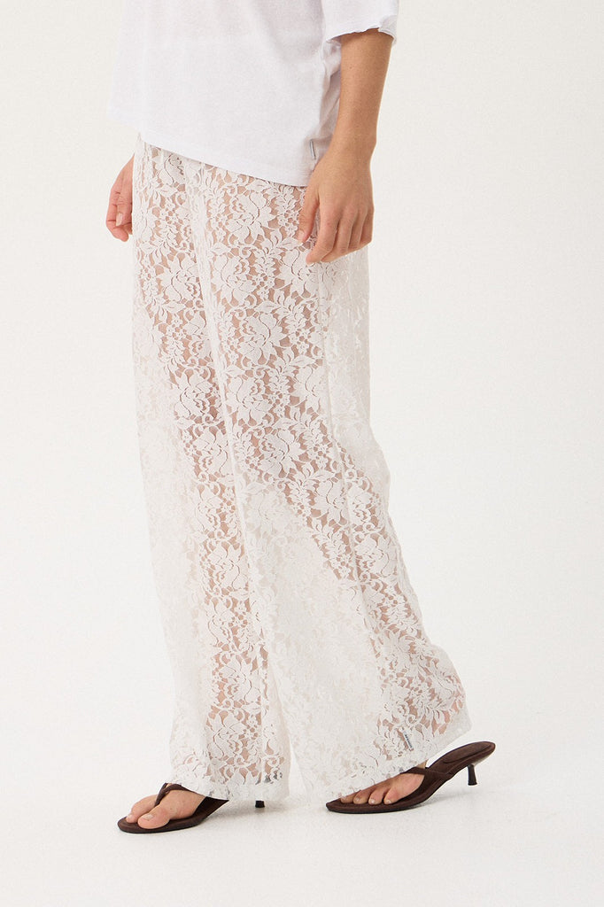 AFENDS JONES - LACE PANT - WHITE