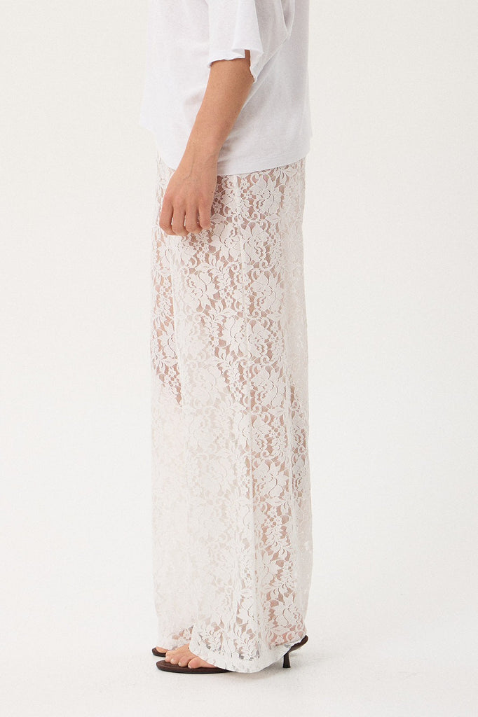 AFENDS JONES - LACE PANT - WHITE