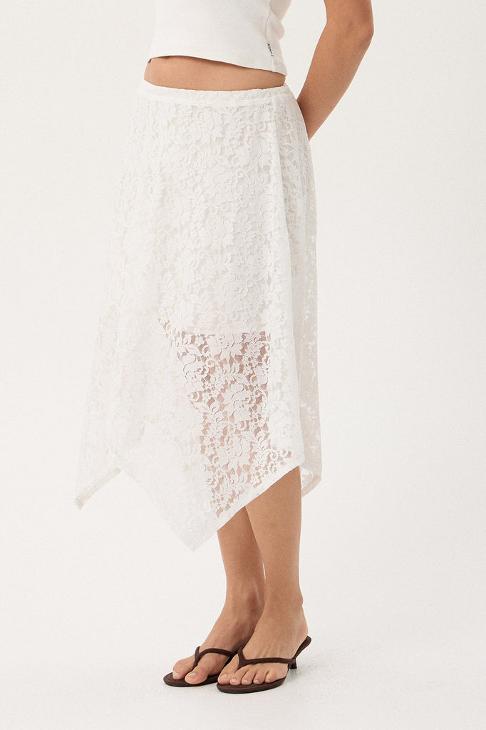 AFENDS NATALIA - LACE HANDKERCHIEF SKIRT - WHITE