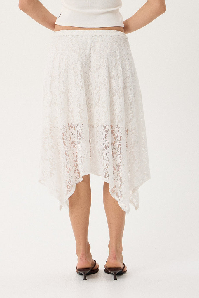 AFENDS NATALIA - LACE HANDKERCHIEF SKIRT - WHITE