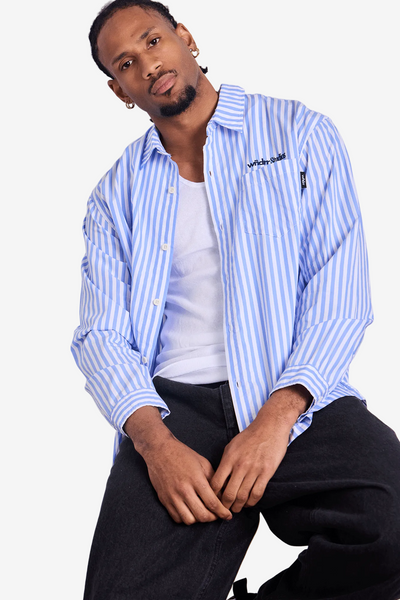 WNDRR Studios L/S Shirt - White/Blue model