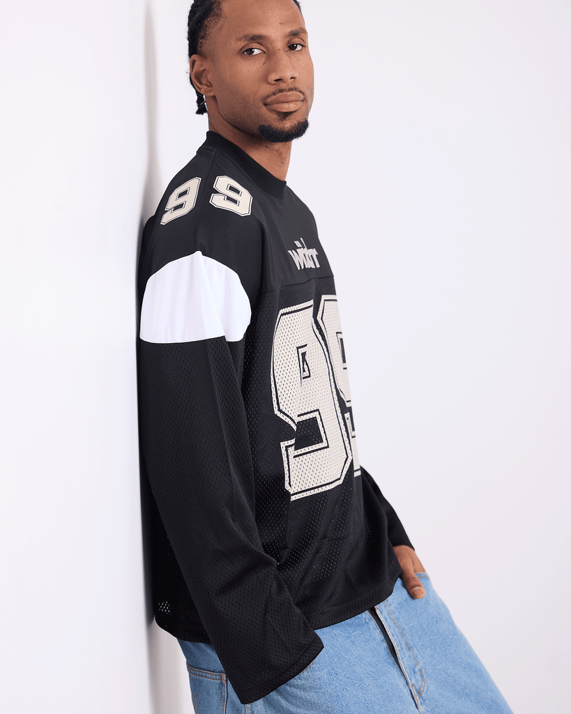 WNDRR WAYNE HOCKEY JERSEY - BLACK/WHITE