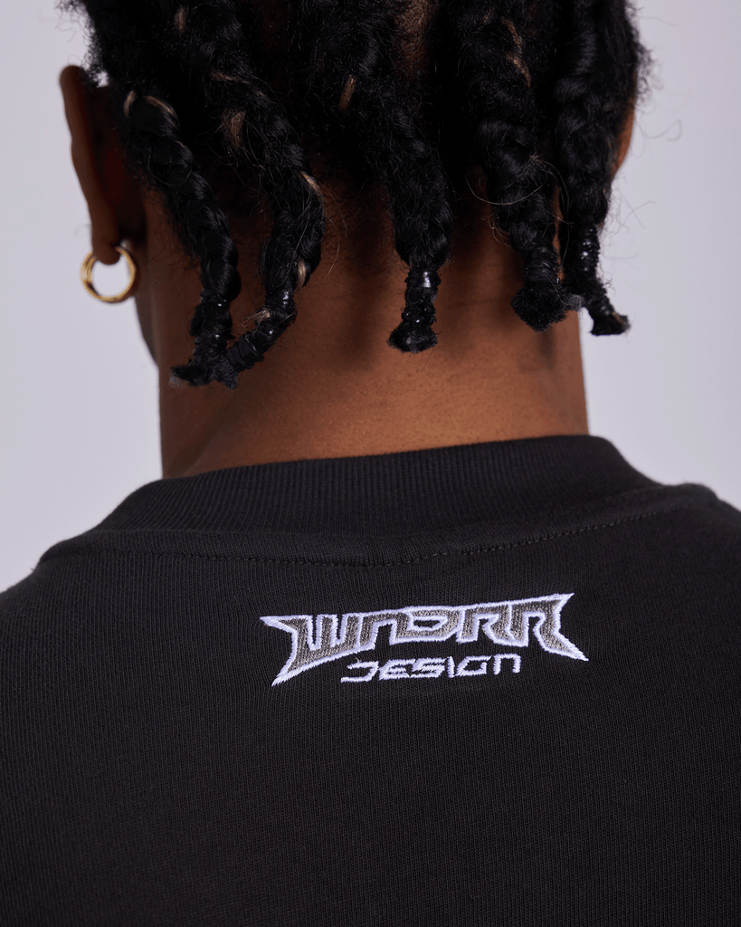 WNDRR Pulse Heavy Weight Tee Faded Black on model back