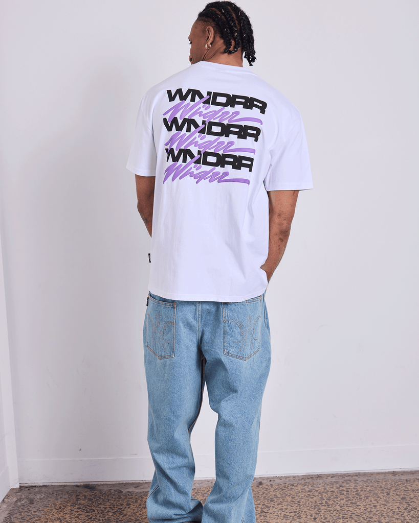 WNDRR Hexed Box Fit Tee White detail