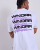 WNDRR Hexed Box Fit Tee White on model