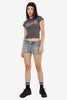 Worship Supplies Y2K Crush Micro Short - Garbage Grime Blue