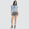 Worship Supplies Ophelia Stripe Ruched Booty Shorts - Magnet Stripe