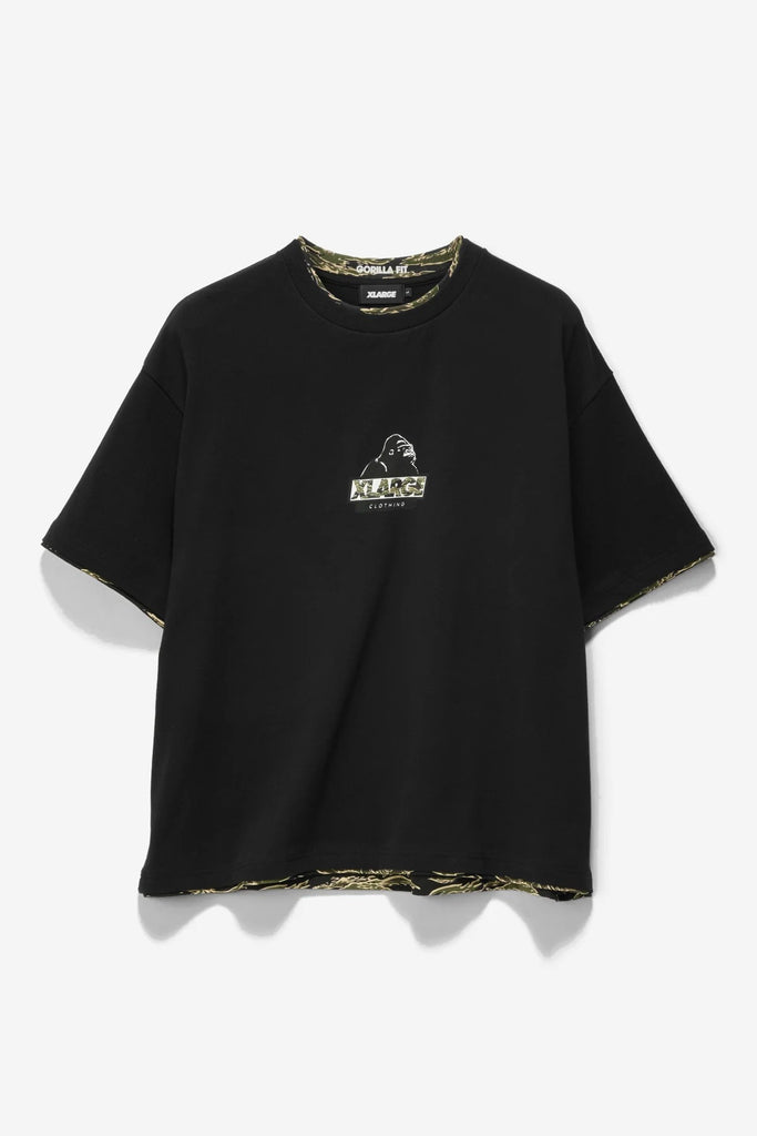 X-Large DOUBLE LAYER GORILLA FIT TEE - PIGMENT BLACK