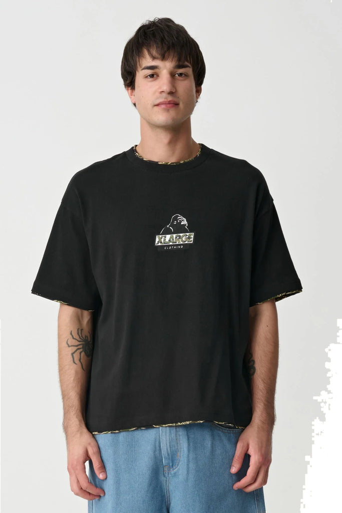 X-Large DOUBLE LAYER GORILLA FIT TEE - PIGMENT BLACK
