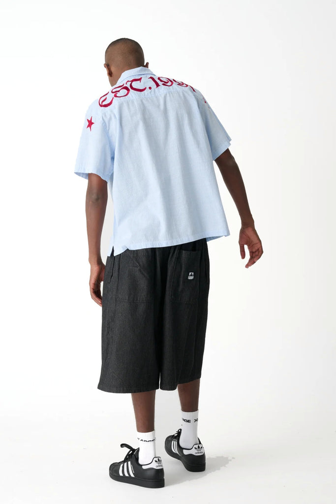 X-Large ESTABLISHED GORILLA FIT SHIRT - BLUE STRIPE