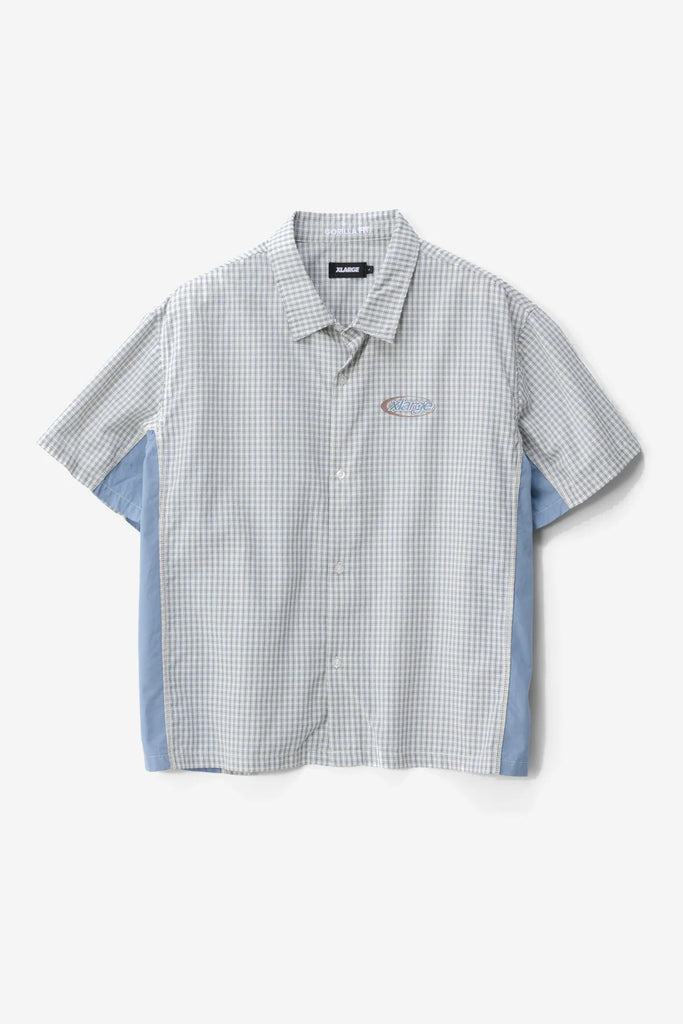 X-Large OVAL GORILLA FIT SS SHIRT - BLUE CHECK