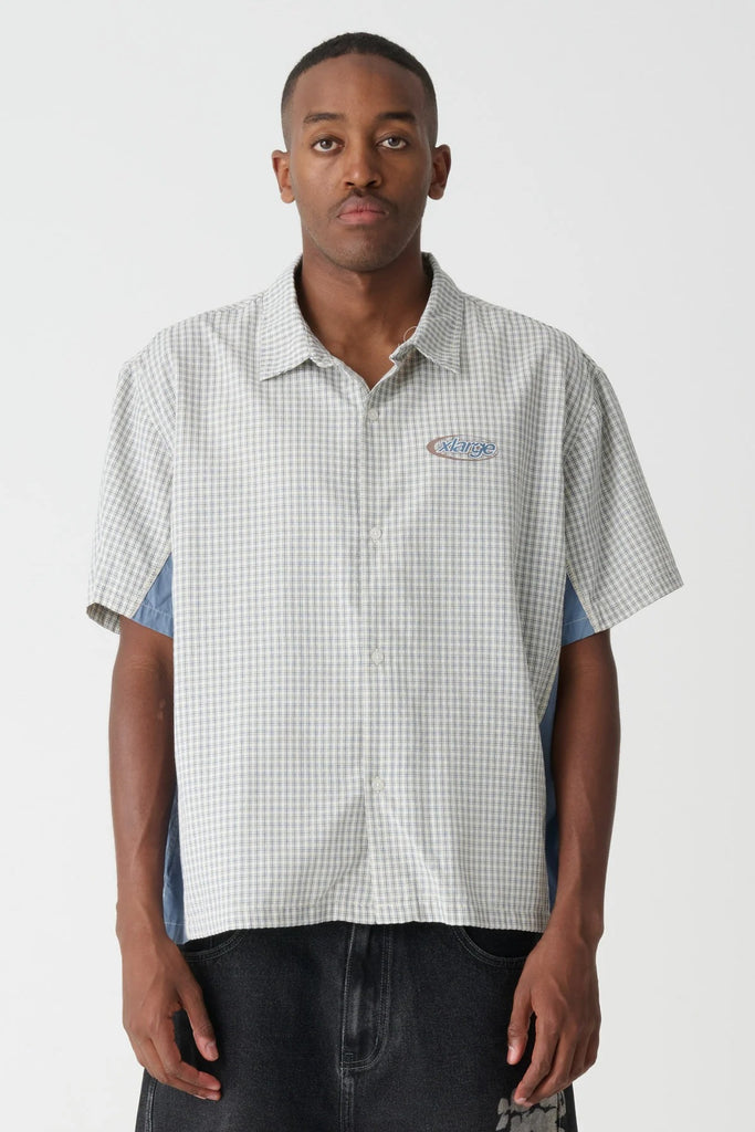 X-Large OVAL GORILLA FIT SS SHIRT - BLUE CHECK