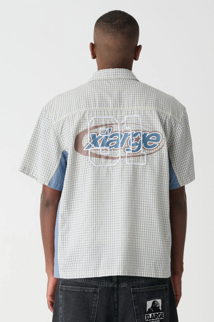 X-Large OVAL GORILLA FIT SS SHIRT - BLUE CHECK