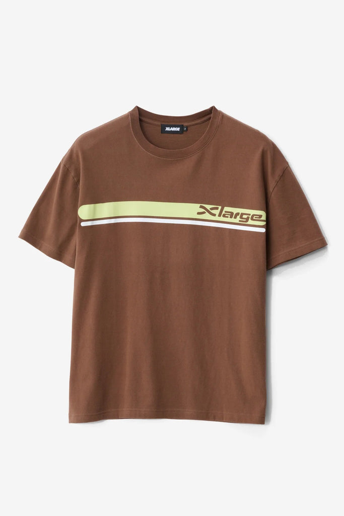 X-Large TWO STRIPE SS TEE - PIGMENT COCOA