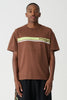 X-Large TWO STRIPE SS TEE - PIGMENT COCOA