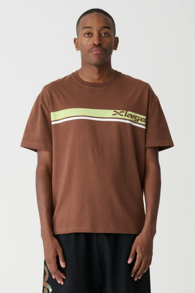 X-Large TWO STRIPE SS TEE - PIGMENT COCOA