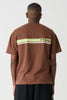 X-Large TWO STRIPE SS TEE - PIGMENT COCOA