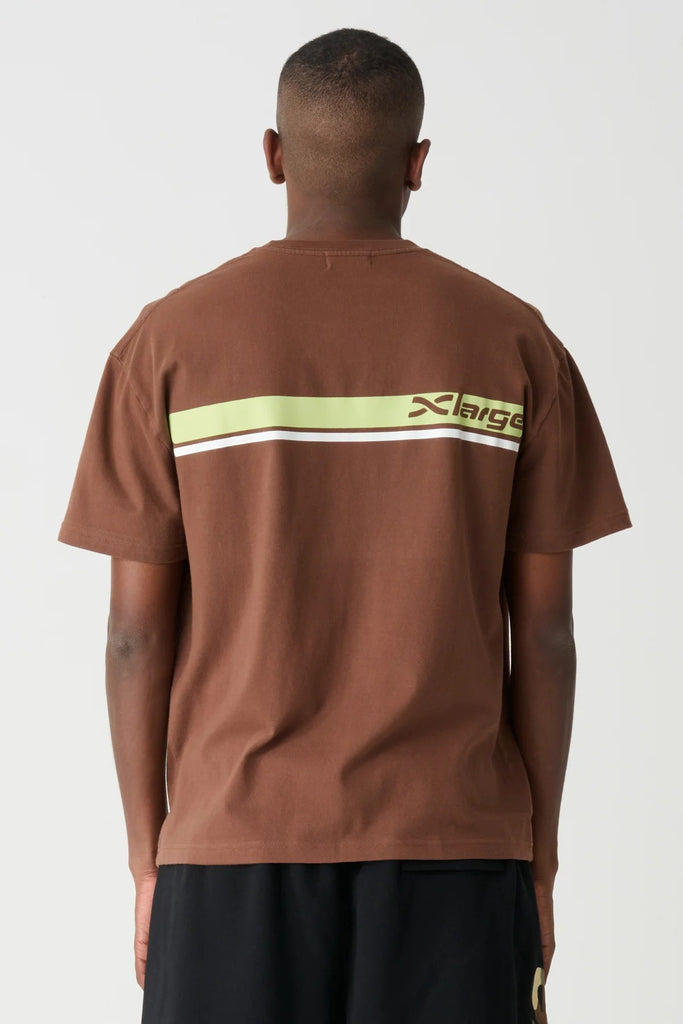 X-Large TWO STRIPE SS TEE - PIGMENT COCOA