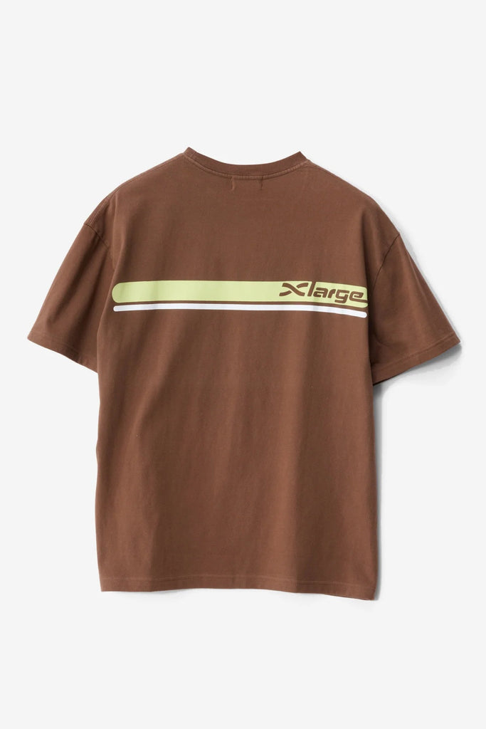 X-Large TWO STRIPE SS TEE - PIGMENT COCOA