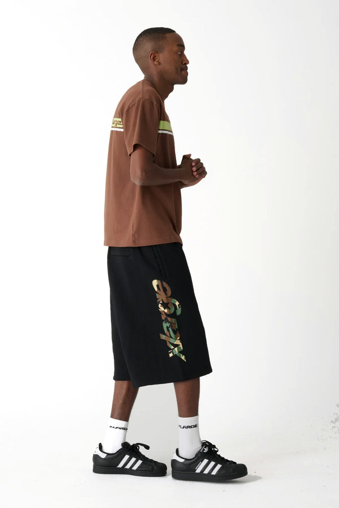 X-Large TWO STRIPE SS TEE - PIGMENT COCOA