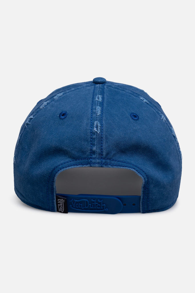 Von Dutch Destroyed Twill Embroidery Dad Cap - Washed Navy, side view