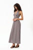 Afends Alexa - Halter Maxi Dress - Brown / Blue Check