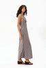 Afends Alexa - Halter Maxi Dress - Brown / Blue Check