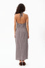 Afends Alexa - Halter Maxi Dress - Brown / Blue Check