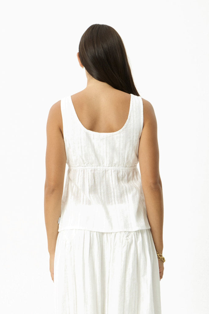 Afends Cherie - Tie Top - White