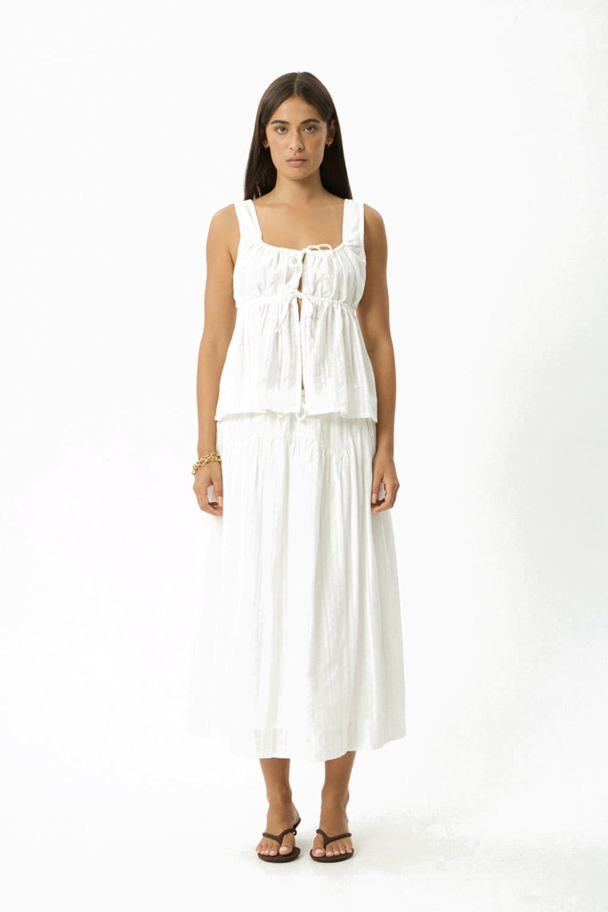 Afends Cherie - Tie Top - White