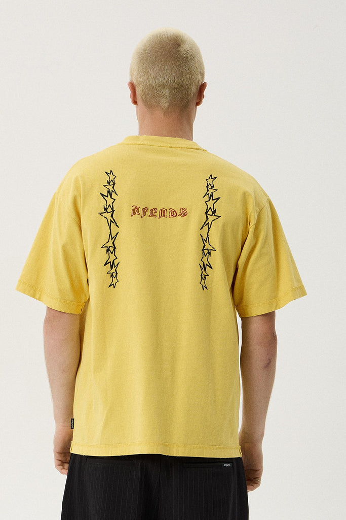 Afends Constellation - Heavyweight Boxy Tee - Vintage Mango