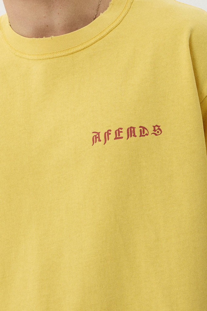 Afends Constellation - Heavyweight Boxy Tee - Vintage Mango