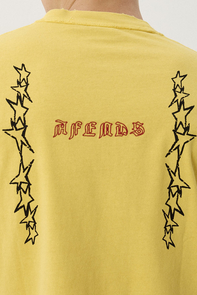 Afends Constellation - Heavyweight Boxy Tee - Vintage Mango