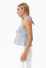 Afends Delfina - Seersucker Halter Top - Powder Blue Check