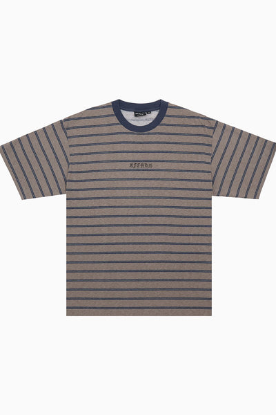 Afends Eureka - Boxy Tee - Olive Stripe