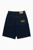 Afends Fast Forward - Denim Ultra Baggy Pleated Short 24" - Ink