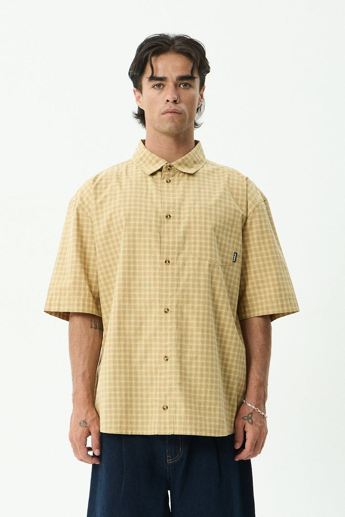 Afends Lo-Fi - Short Sleeve Shirt - Corn Check