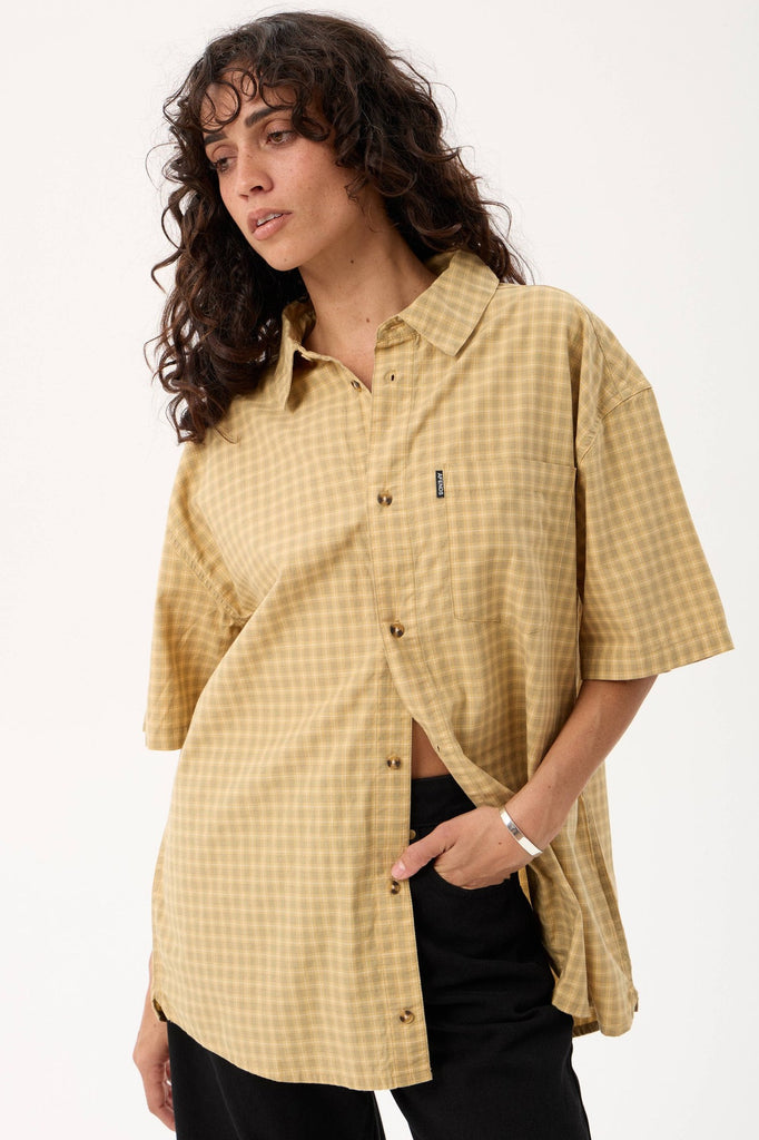 Afends Lo-Fi - Short Sleeve Shirt - Corn Check