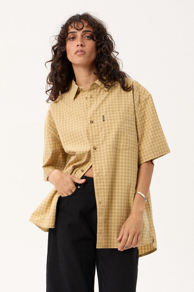 Afends Lo-Fi - Short Sleeve Shirt - Corn Check