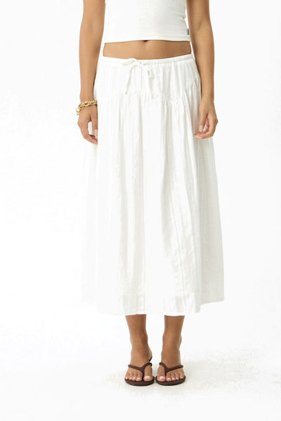 Afends Marlow - Midi Skirt - White